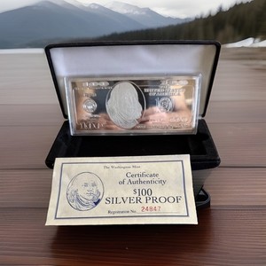 🔥4 Oz Silver Series 1996 100 Dollar Bill W/Case and COA Mirror Finish “STUNNER”
