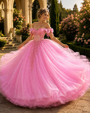 Peincess Tassel Off Shoulder Quinceanera Dress with Bow Lace Appliques Ball Gown