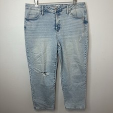 Ava  Viv Light Wash Denim Jean High Rise Slim Straight Size 18 Plus Size