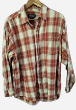 Moose Creek Cotton Flannel Long-sleeved Red Plaid Button Down Shirt Size Large