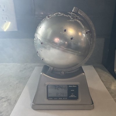 1987 Union Elecs Global Alarm Clock Deluxe World Time Globe w/ Lights Works 