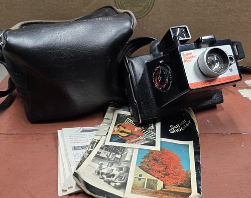 Vintage 1970s Polaroid Colorpack Super Shooter Plus - Camera w/ Case And Papers - Picture 2 of 10
