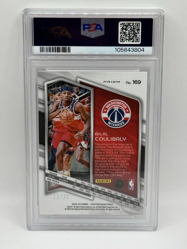 2023 Panini Spectra BILAL COULIBLAY RC /25 Meta Mojo #169 Rookie PSA 10 - Image 2 of 2