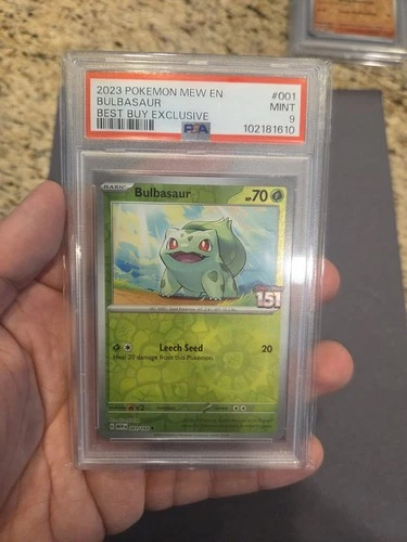 2023 POKEMON MEW EN-151 BEST BUY EXCLUSIVE #001 BULBASAUR PSA 9