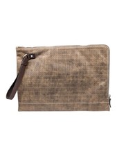 Salvatore Ferragamo 629960 Gancini Logo-Embossed Clutch Bag/Pouch Taupe MSRP 950