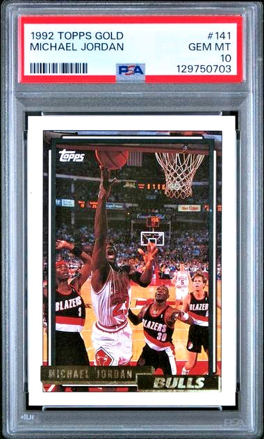 PSA 10 Michael Jordan 1992-93 Topps GOLD #141 Bulls HOF GOAT