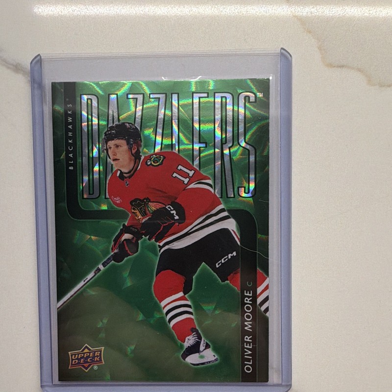 Upper Deck 2025-26 Series 2 Dazzlers Green Oliver Moore Blackhawks DZ-86
