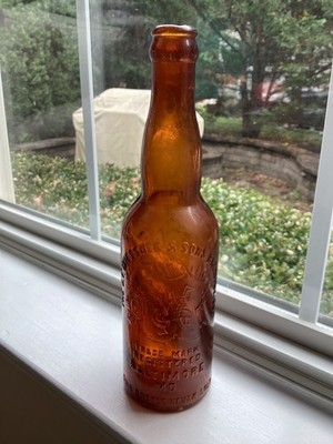 Vintage JF Wiessner & Sons Brewing Beer Bottle Baltimore MD Embossed Amber