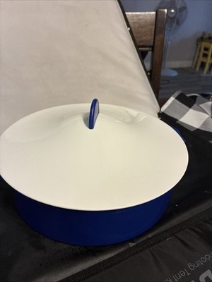 9'' Tupperware Microwave Steamer Dish Strainer Rice Vegetable Cooker #3066A Royal