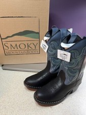 Smoky Mountain Boys Black/Blue Monterey Western Cowboy Boots,12.5 M U-Black/Blue