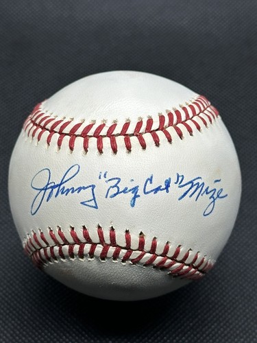 Johnny Big Cat Mize Signed Baseball JSA LOA New York Yankees Giants Cardinals