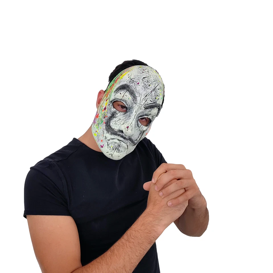 Ghoulish Productions Neon Artist Latex Face Mask Horror Halloween Cosplay - Image 3 of 4