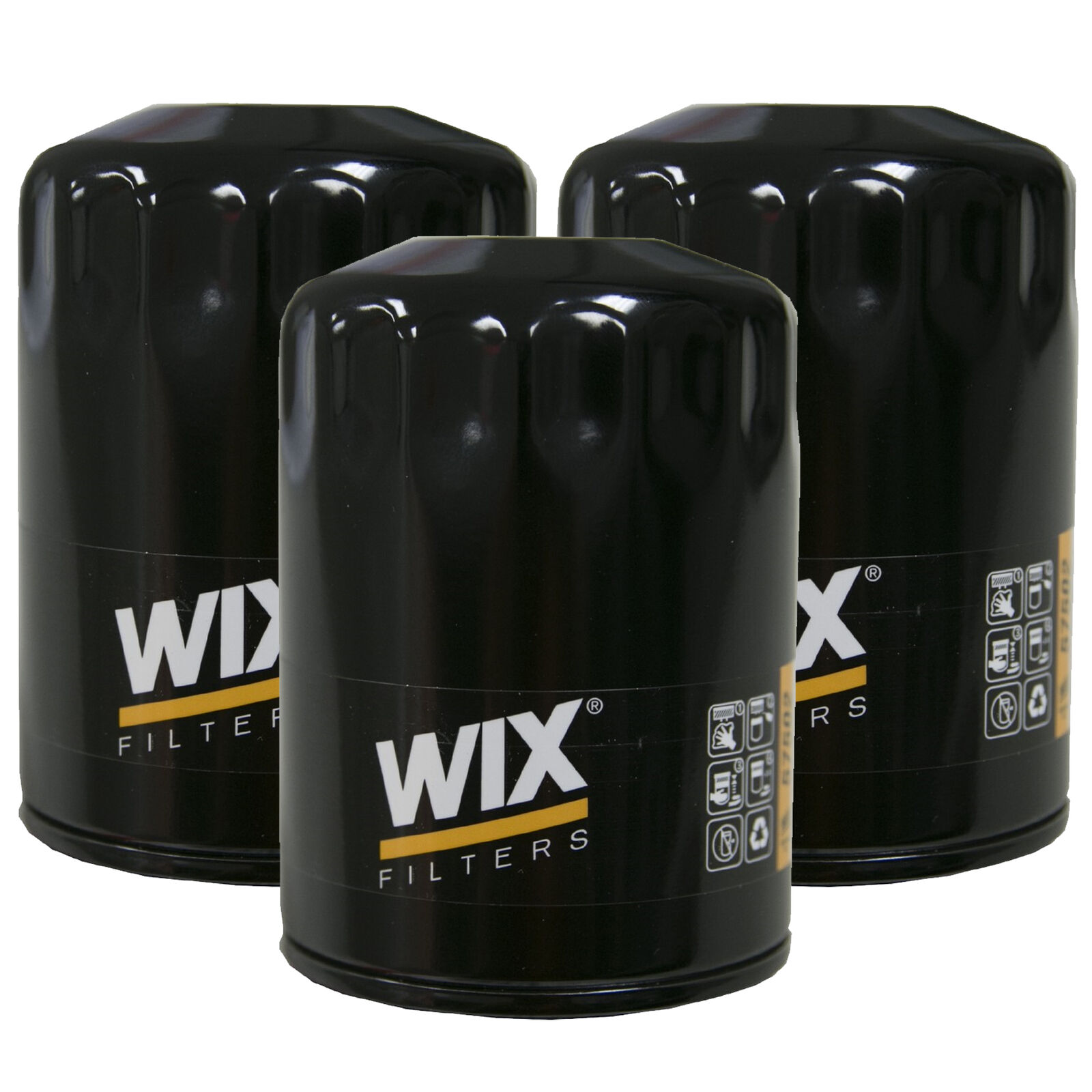 WIX Set of 3 Spin-On Lube Engine Oil Filters For Ford Lincoln Mazda Mercury