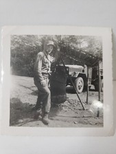Vintage Military Photo- Soldier In Front Of Army Truck