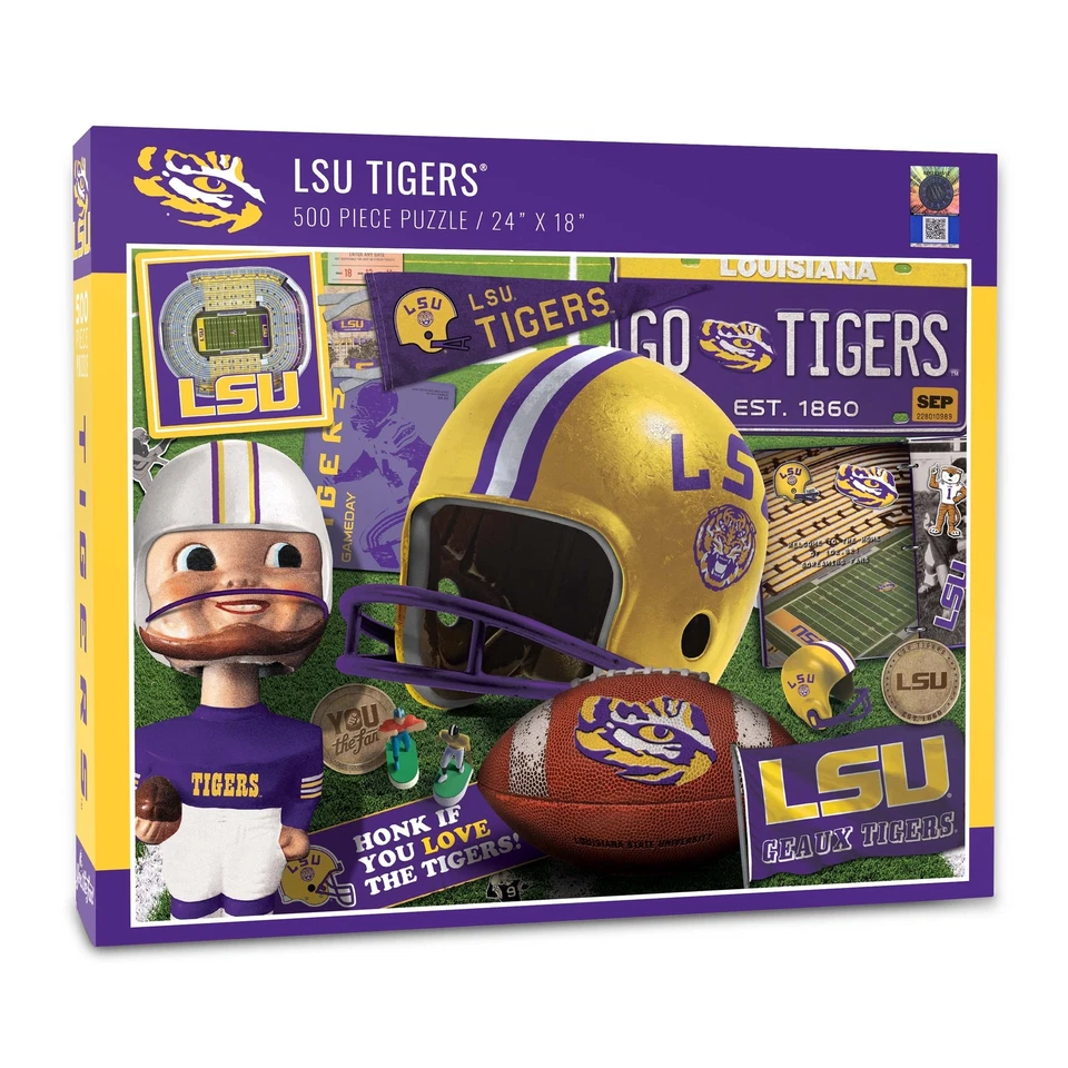 LSU Tigers Retro Bobblehead 500 Piece Puzzle NCAA College - Image 1 of 1