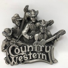 VTG Brassworks Country Western Buckle Musicians Music Guitars Violin Cowboys