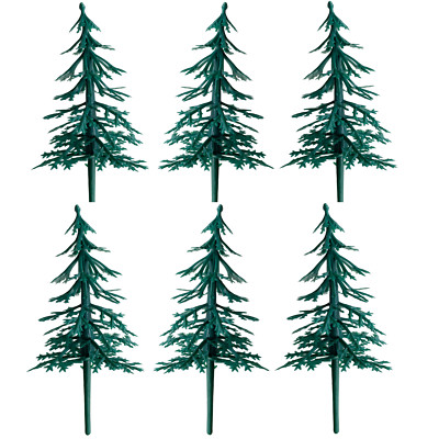 6 Stck. Tannenbaum Tortenaufleger Kunststoff Weihnachten Weihnachtsfest Log Cupcake Walddekoration