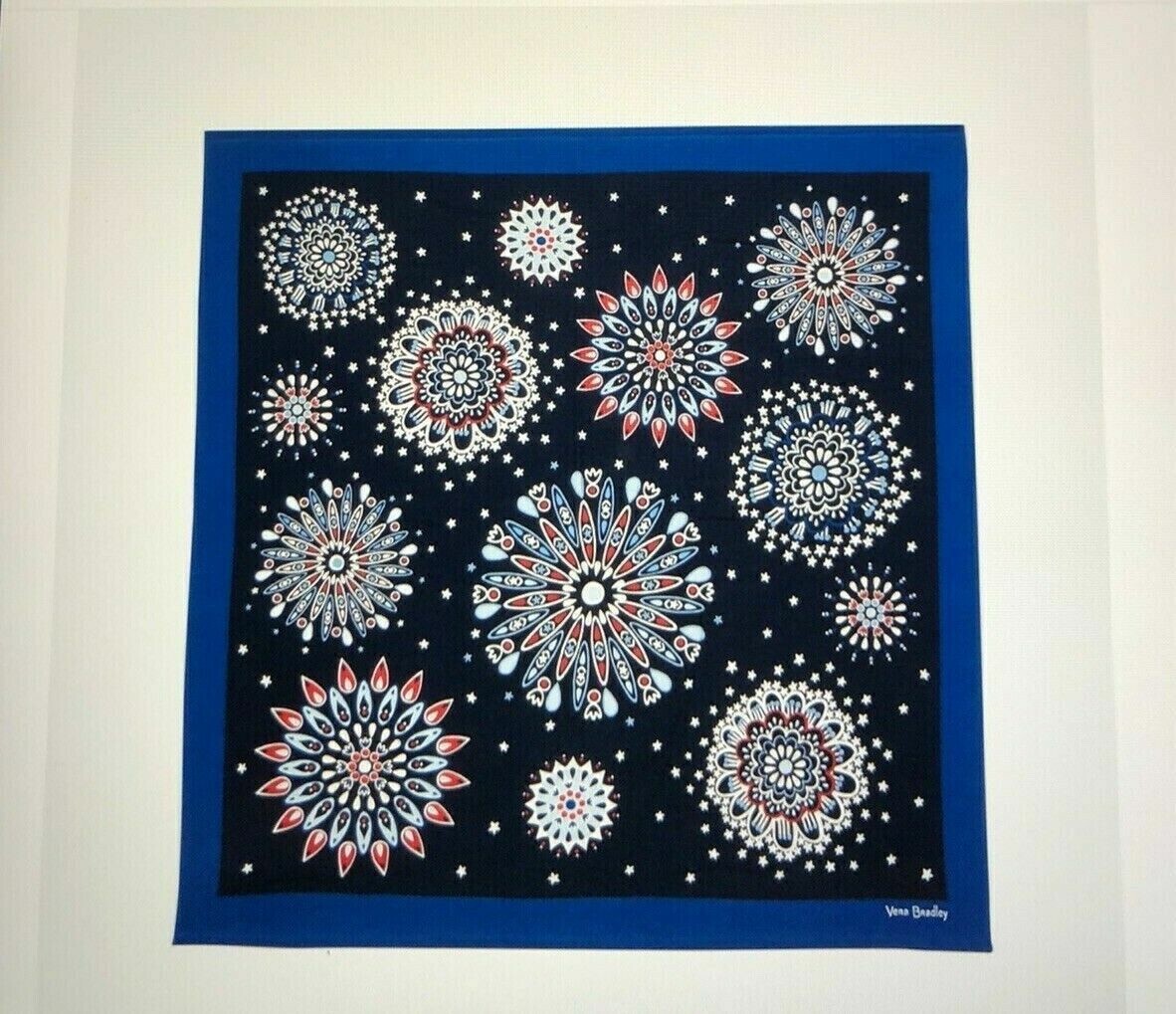 Vera Bradley Beach Blanket with straps Fireworks Medallion 64" by 64