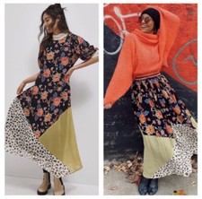 NWT Anthropologie Verb by Pallavi Singhee Soniya Mix Scarf Maxi Dress Size XS