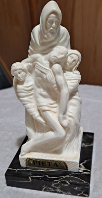 Vtg  Rare Signed CASEA/ The Deposition Florence Pieta Figurine/ Marble Base/5''