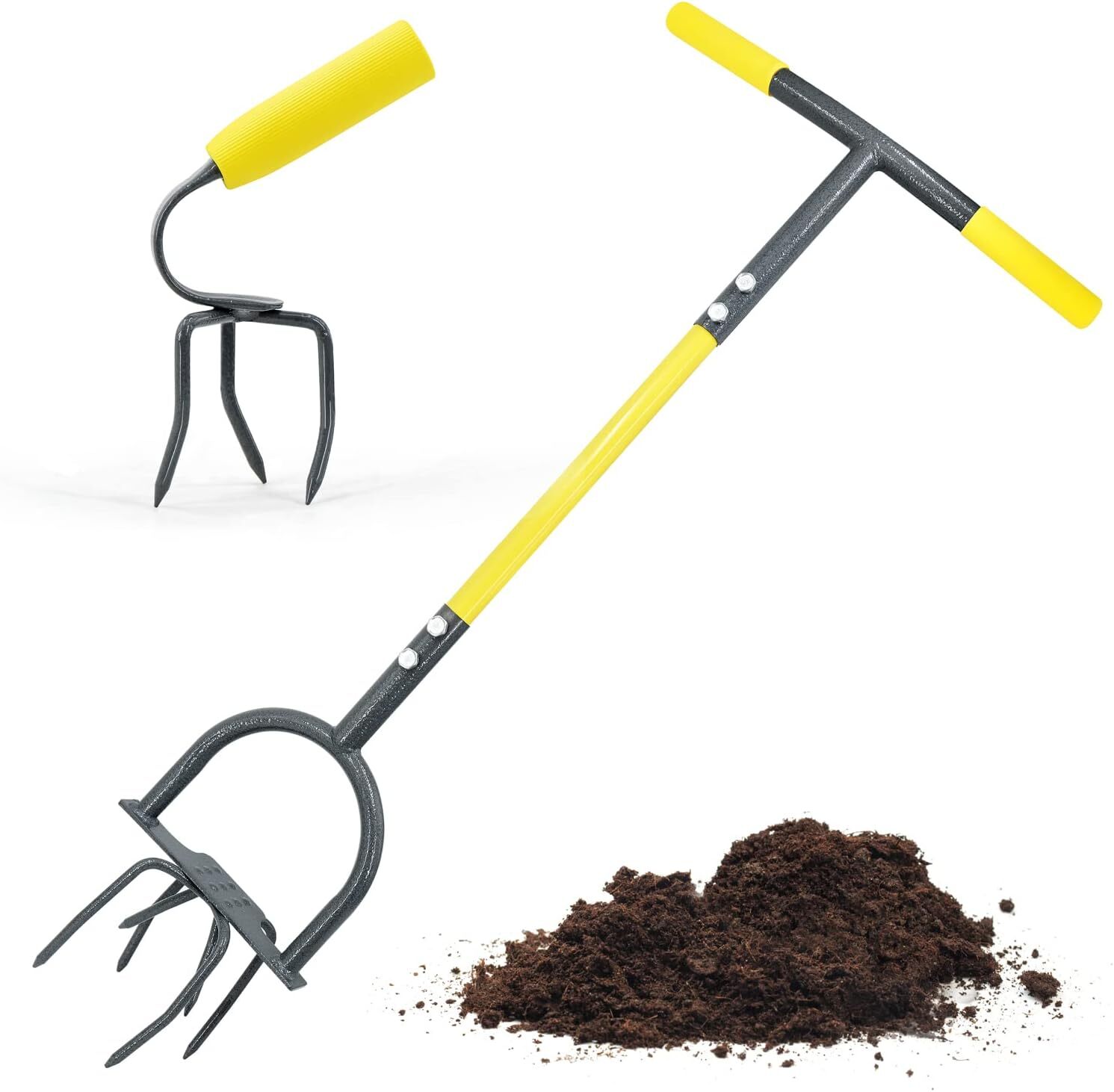 Jardineer Manual Tiller Garden Claw Set, Garden Twist Tiller