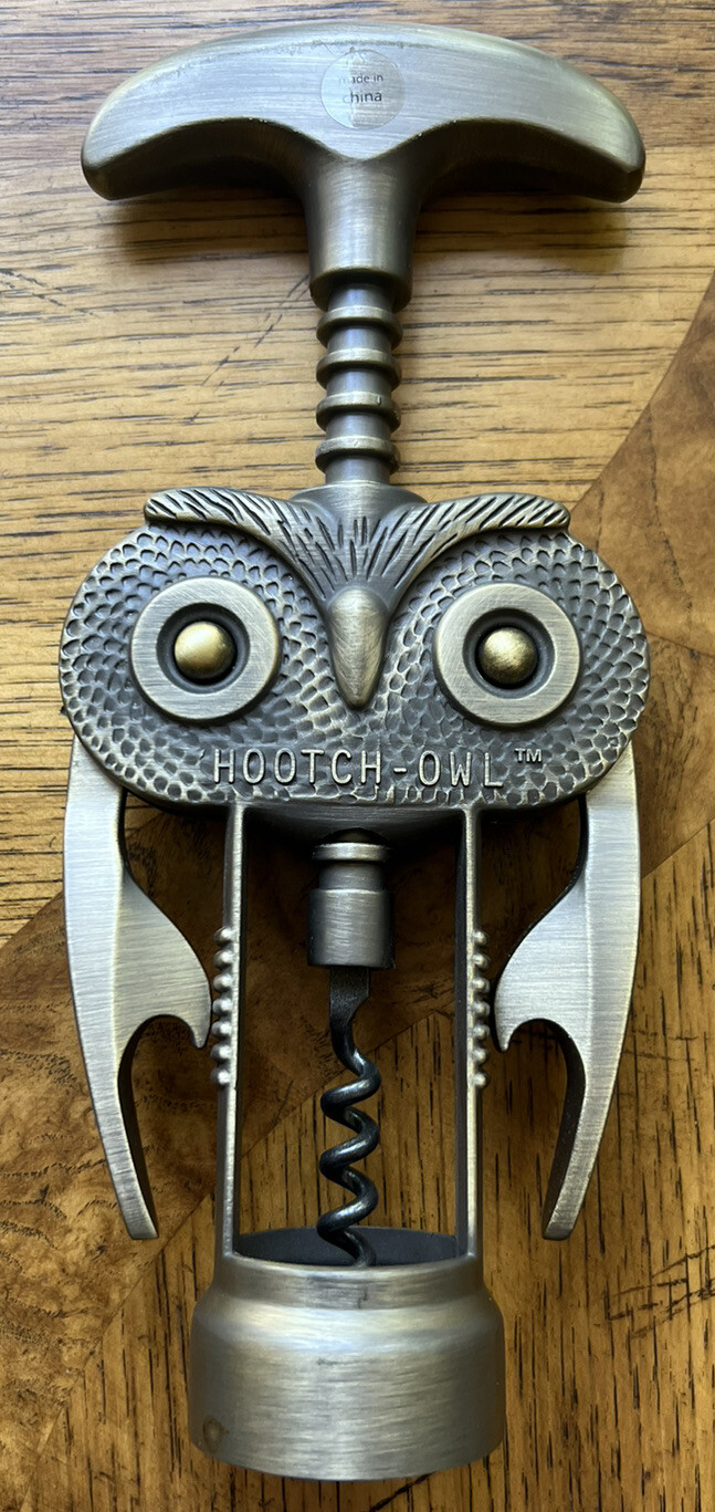 HootchOwl Winged Heavy Brass Corkscrew Wine Bottle Opener Hoot Owl
