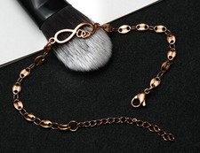 Women Titanium Stainless Steel Rose Gold Infinity Heart Anklet Bracelet 7.25-9"