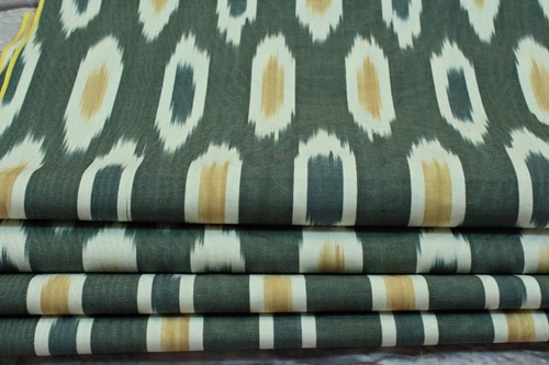 3.0 m Uzbek cotton handmade Ikat fabric/Gray cloth for crafting,upholstery,decor - Picture 8 of 8