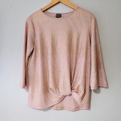 Clara Sun Woo Metallic Rose Gold Size Xs Twist Hem 