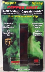 Automotive Auto Car Sun Visor Pepper Spray .50oz Fast Use Personal Security;.",