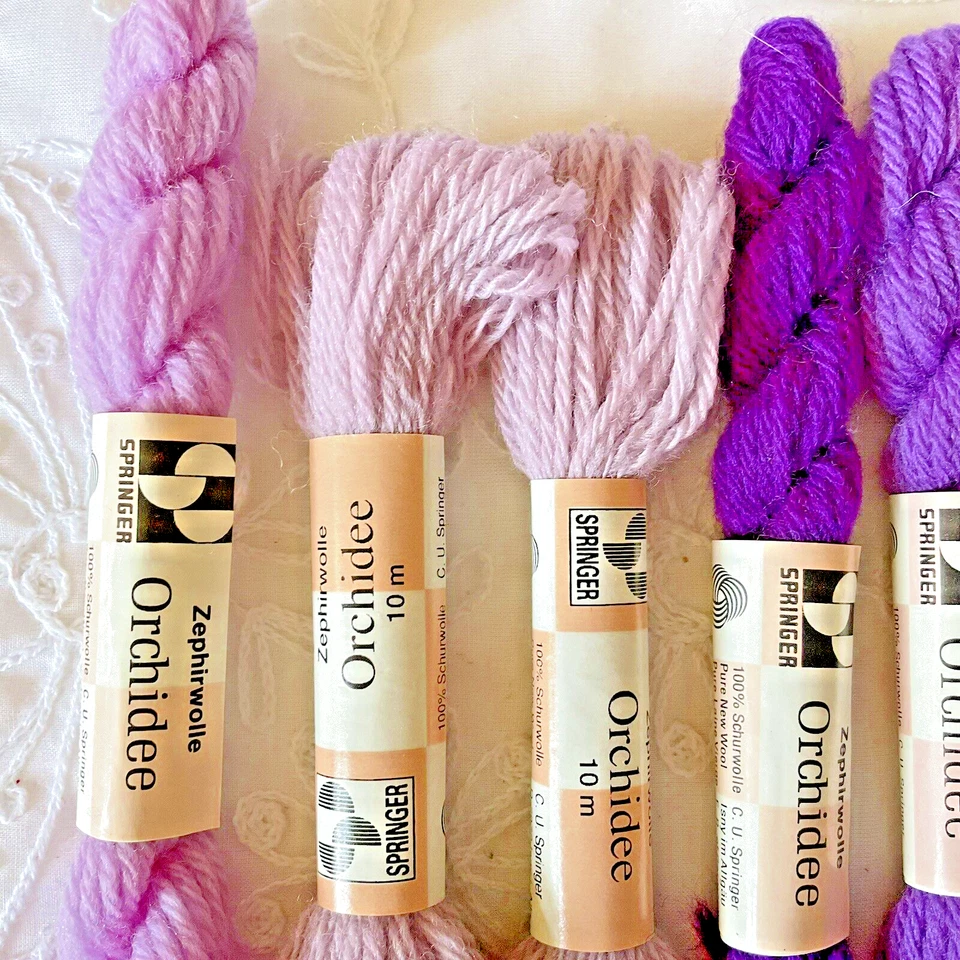 Needlepoint Embroidery Thread Lot of 8 Springer Orchidee Wool Assorted Colors M - Image 4 of 4