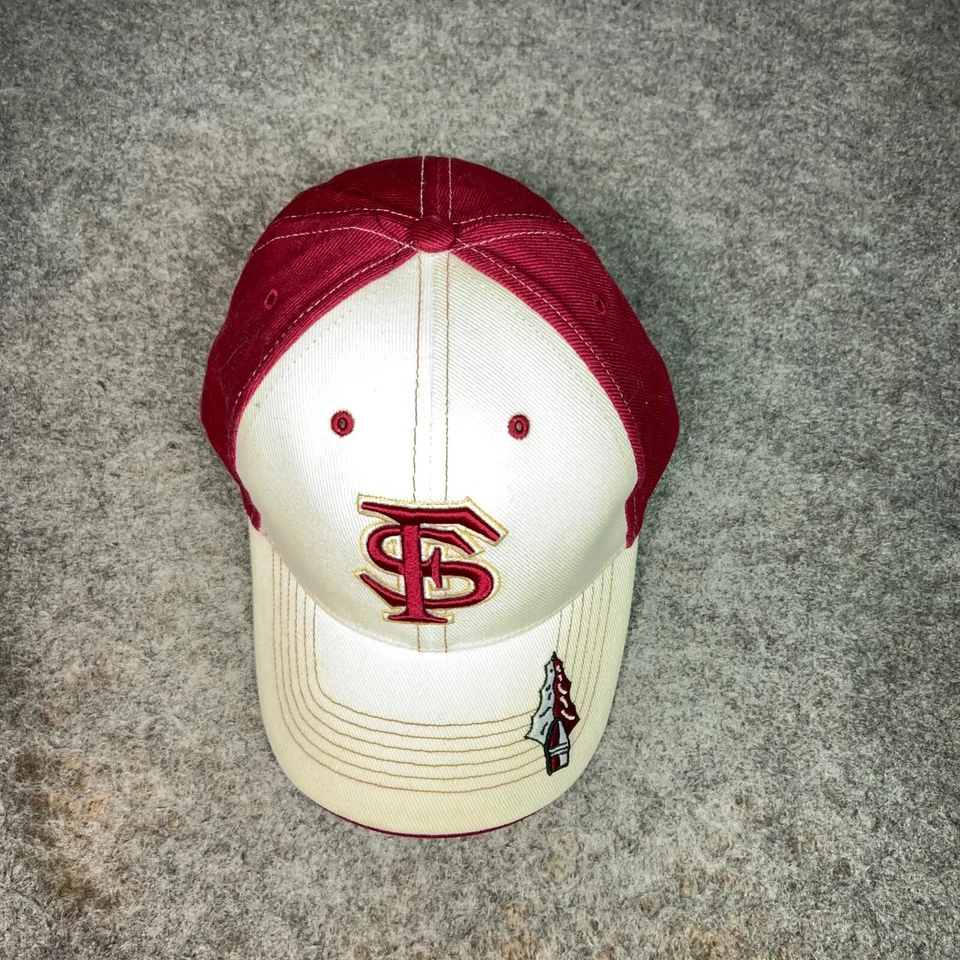 Gorra para hombre Florida State Seminoles blanca roja ajustable deportes universidad NCAA Foto 3 de 4