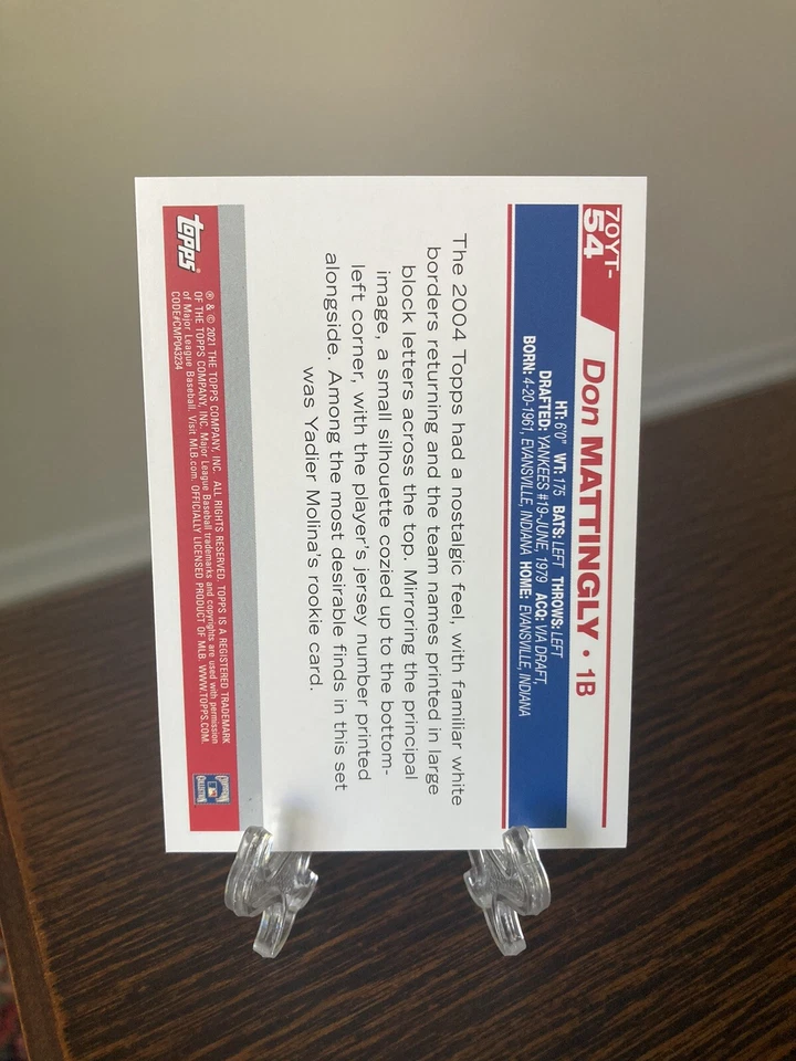 2021 Topps 70 Years of Topps Baseball Don Mattingly #70YT-54 HOF? Nm+ Yankees - Image 2 of 3