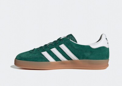 ADIDAS GAZELLE INDOOR MEN'S SHOES IG1596 GREEN LEATHER GUM | eBay