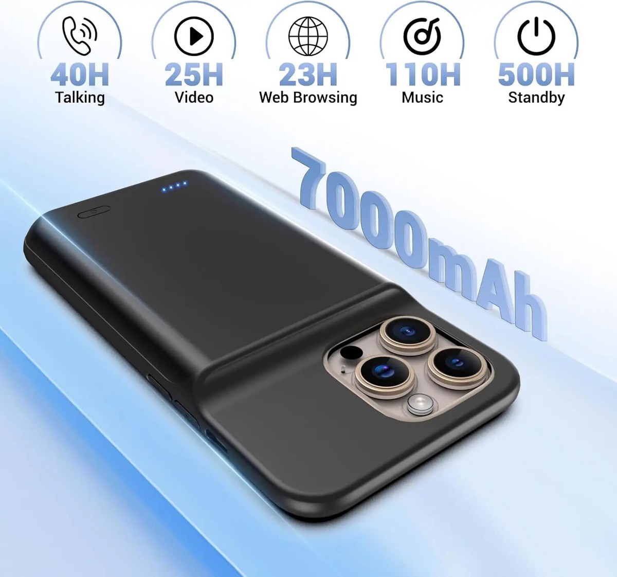 for iPhone 16 Pro Max Battery Charger Case Power Charging Cover