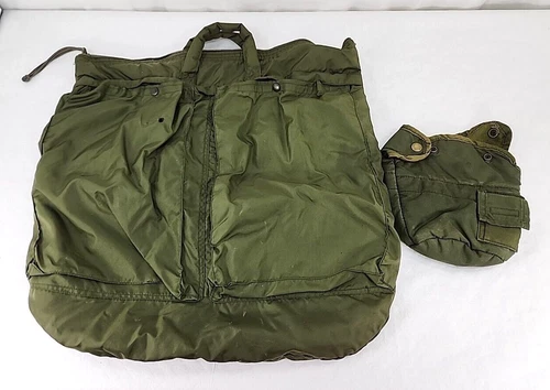 Vintage 1970 US Military Flying Helmet Bag Nylon Pilot Vietnam and Canteen cover