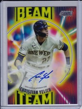 Christian Yelich 2022 Topps Stadium Club Beam Team Auto #'d /25 Insert Autograph