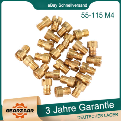 25x Hauptdüse 55-115 M4 Puch Maxi Bing Hercules 4mm Hauptdüsen Zündapp Düsenset
