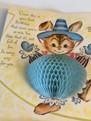 Vintage Greeting Card Birthday 1st On Tightrope Gibson G9 | eBay