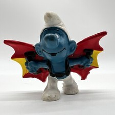 Smurfs 20036 Hang Glider Smurf Flying Wings Vintage Figure PVC Toy Figurine 80's