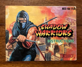 Shadow Warriors NES Nintendo Entertainment System Video Game