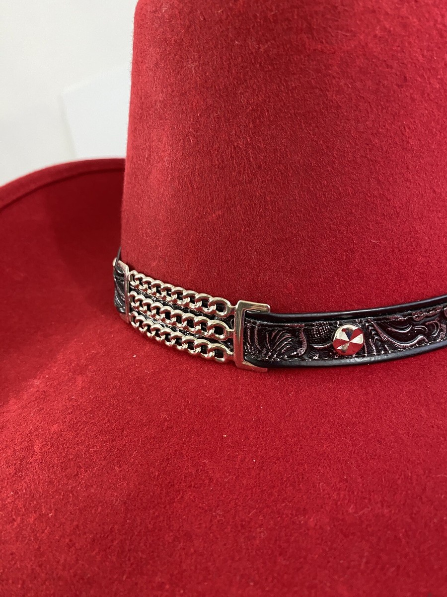 Vintage Little Joe Wool Cowboy Hat Red Made in USA WPL‎ 5923 Size Medium VTG Little Joe Wool Cowboy Hat Red Made in USA WPL 5923  main image 3