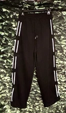 Tide Eku Sweatpants Black Drawstring Pockets Rope Accent Sides Junior Large
