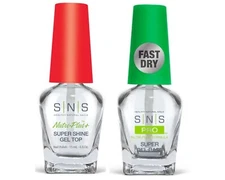SNS Dip Liquid Nutri-Plus 2 pcs-Super Gel Base (FAST DRY) & Super Shine Gel Top