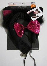 Girls 3 piece Halloween Cat Kit w/ Headband, Bow Tie, Tail New