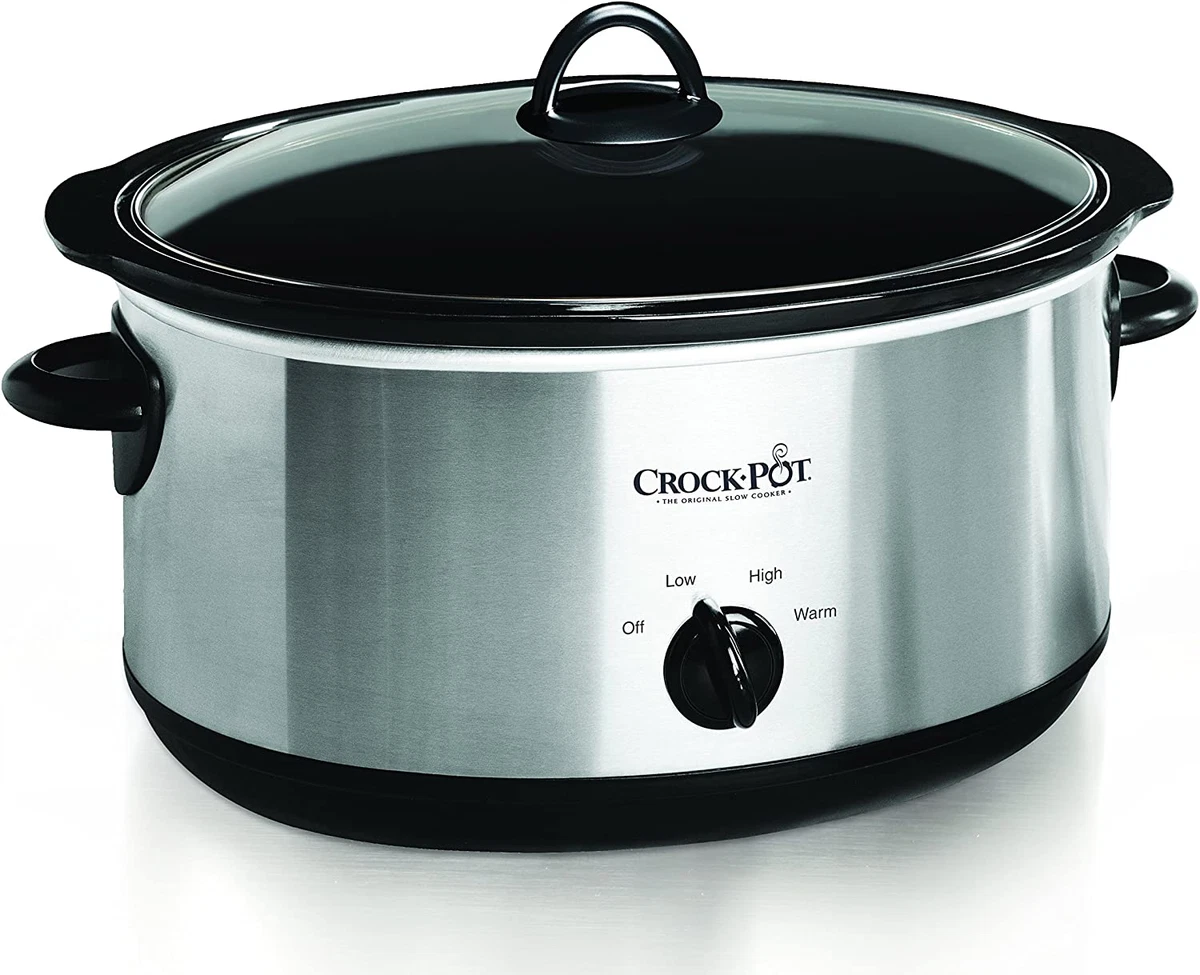 Crock-Pot Large 8 Quart Oval Manual Slow Cooker, Stainless Steel