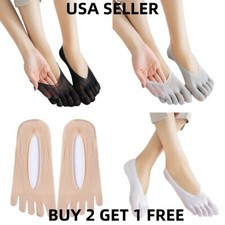 1-6 Pairs Mens Womens No Show Invisible Nonslip Boat Cotton Low Cut TOE Socks