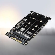 2 in 1 M.2 NVME SSD Key M  NGFF SATA SSD Key B to U.2 SFF-8639 Adapter CarQTb