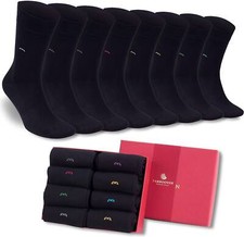 Men  s Bamboo Black Dress  Trouser Socks   Soft  Odor-Free 8 Pack -633