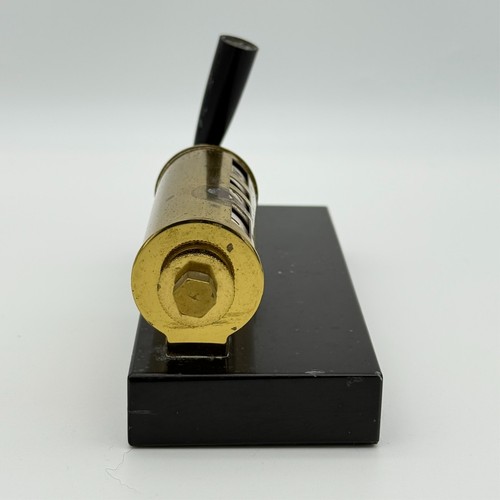 Vintage Marble & Brass Scrolling Calendar Pen Holder Ink Well Desk Implement - Picture 7 of 10